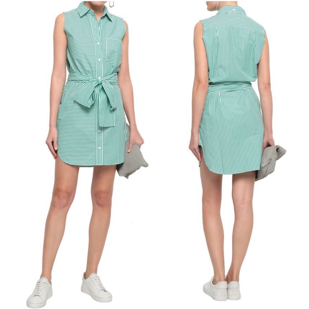 Current/Elliott The Eden Shirt Dress Striped Green